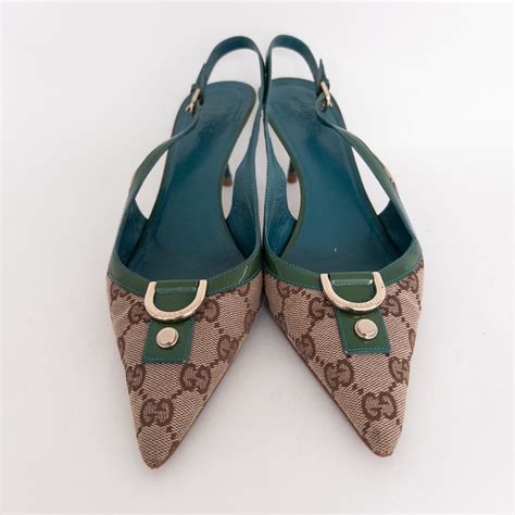 ivory gucci slingbacks|gucci monogram slingbacks.